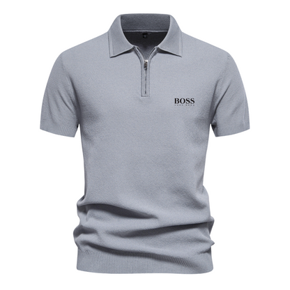 Polo ΒOՏՏ™ a manica corta con mezza zip