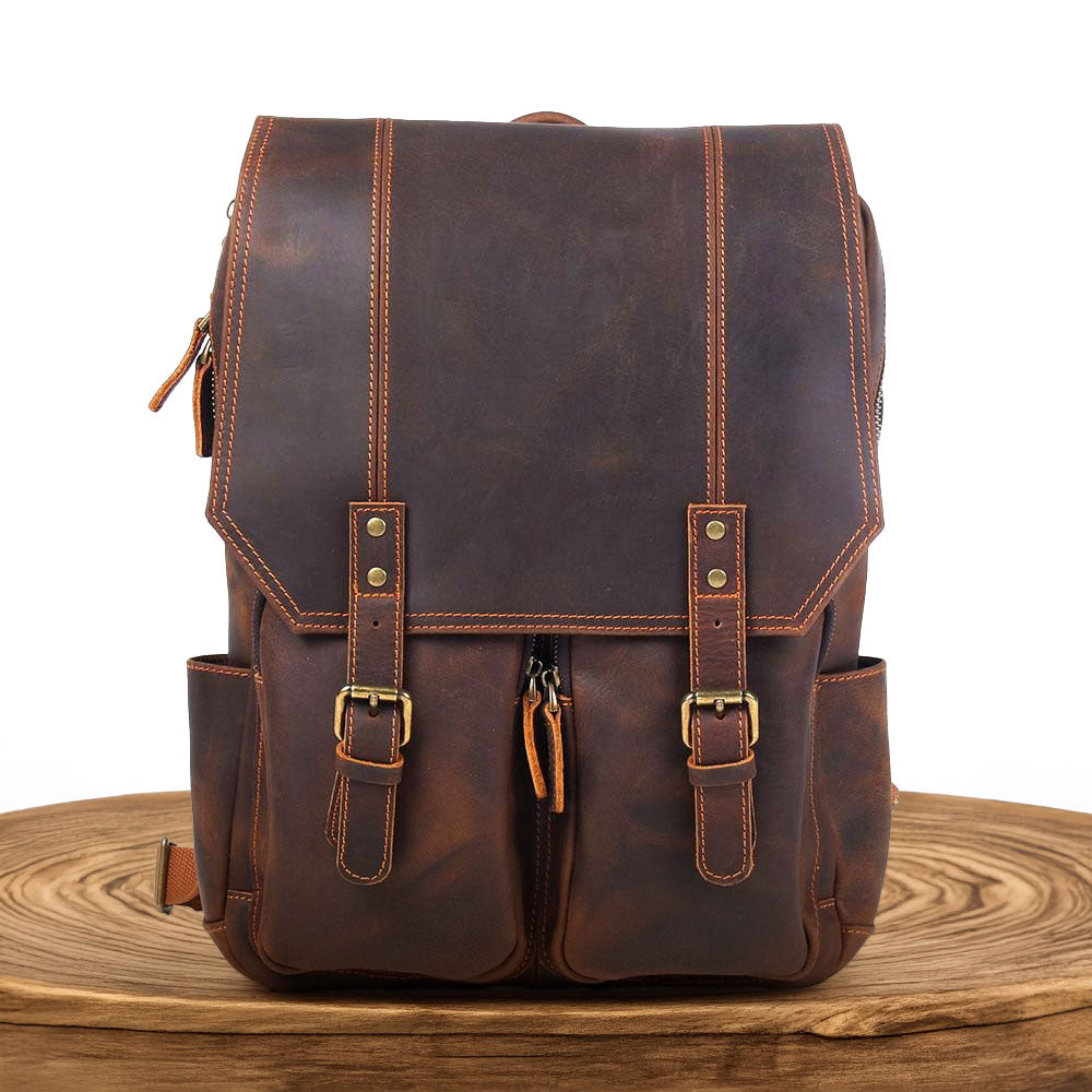 Robert - Retro Leather Travel Backpack