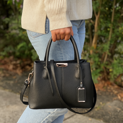Selene - Elegant Structured Tote Handbag With Detachable Shoulder Strap