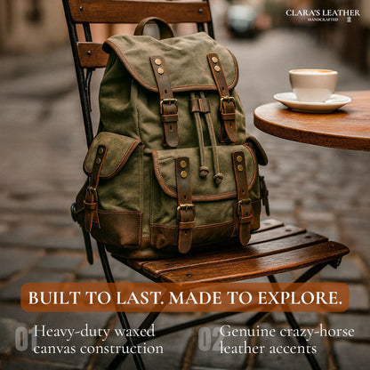 John - Heavy-Duty Canvas Hiking Backpack