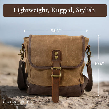 William - Small Canvas Leather Sling Bag