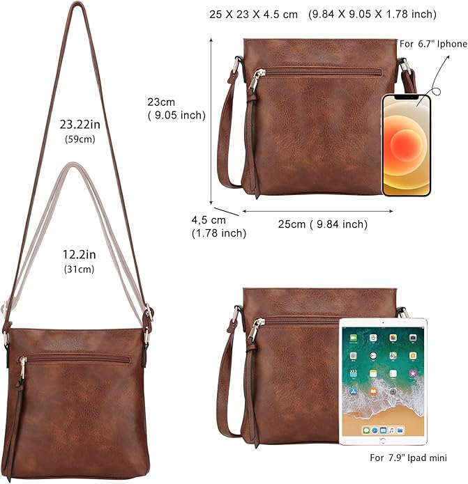 Luxury Leather 3-Piece Hobo Bag Set