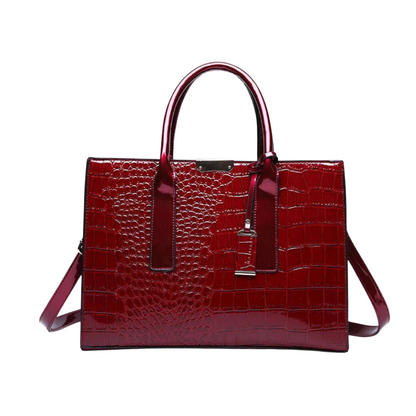 Elara - Luxury Croco-Embossed Structured Handbag With Shoulder Strap