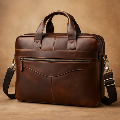 Tyler - Vintage Leather Crossbody Briefcase