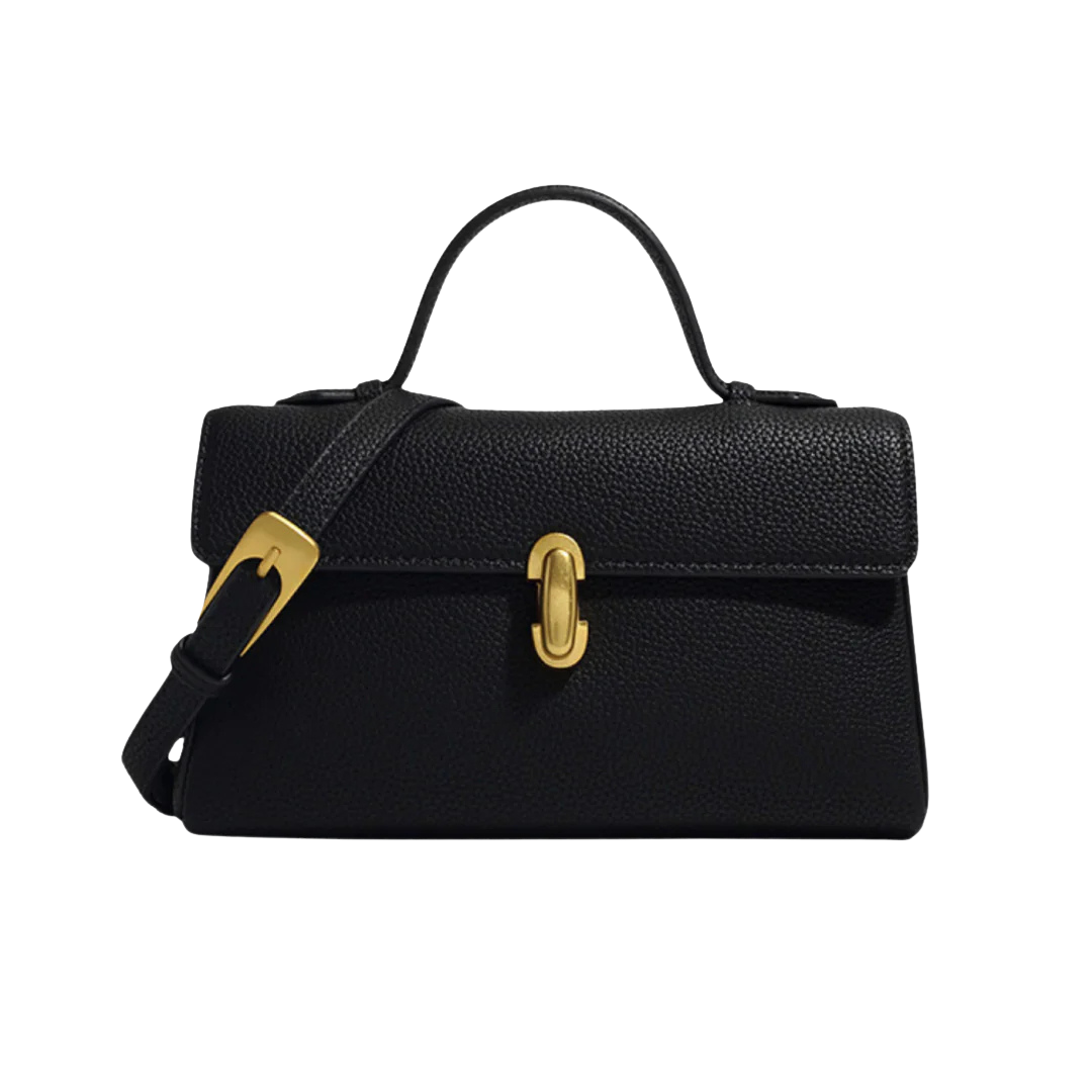 Vera - Elegant Top-Handle Shoulder Bag With Gold Accent Clasp