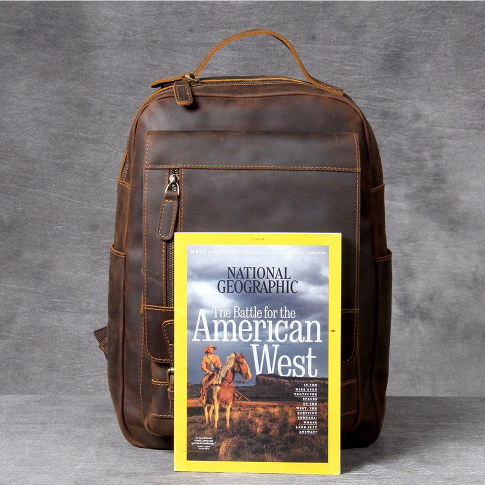 Jason - Premium Tan Leather Backpack