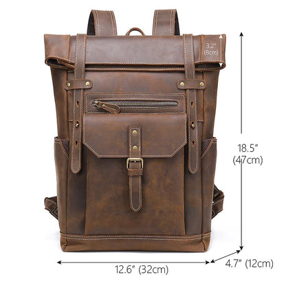 Larry - Men’s Retro Leather Rucksack