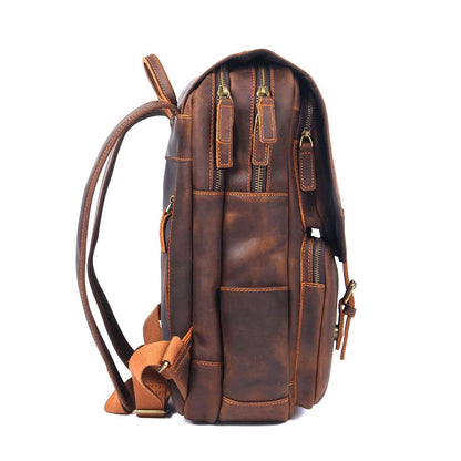 Robert - Retro Leather Travel Backpack