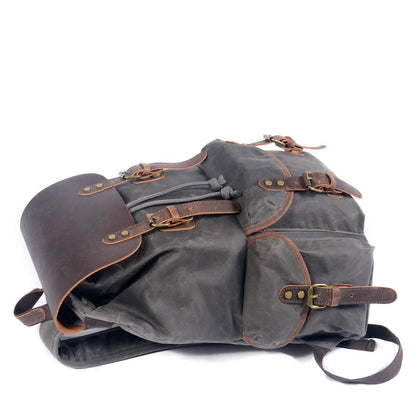 James - Vintage Canvas Leather Backpack